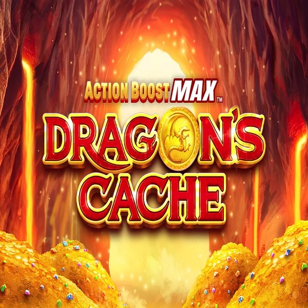 Official Slots logo: Action Boost Max Dragon's Cache by SpinPlay Games at Spinoloco Casino