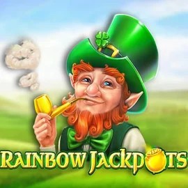 Rainbow Jackpots slot logo by Red Tiger Gaming at Spinoloco Casino